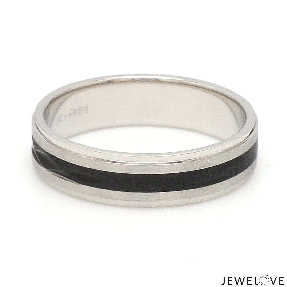 Jewelove™ Rings Platinum Couple Unisex Ring with Black Line Ceramic JL PT 1328