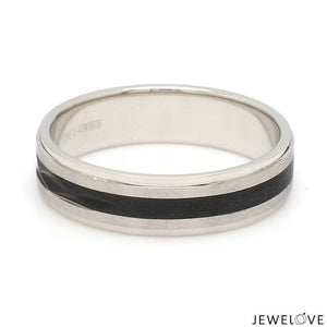 Jewelove™ Rings Platinum Couple Unisex Ring with Black Line Ceramic JL PT 1328