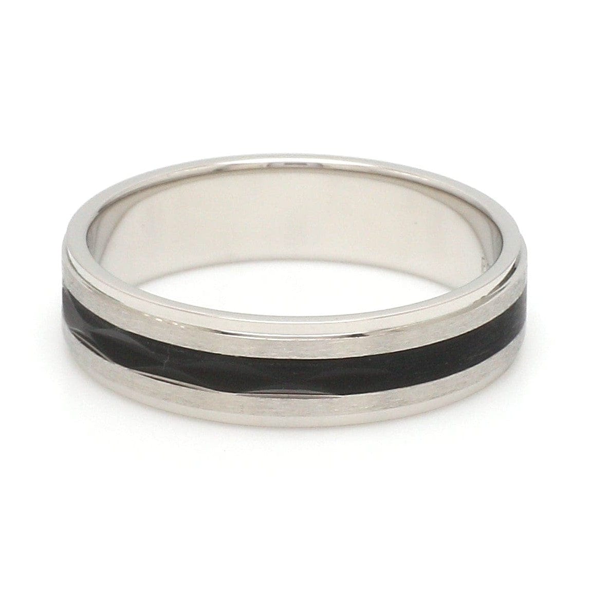 Jewelove™ Rings Platinum Couple Unisex Ring with Black Line Ceramic JL PT 1328