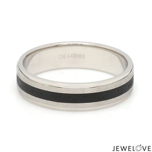 Jewelove™ Rings Platinum Couple Unisex Ring with Black Line Ceramic JL PT 1328