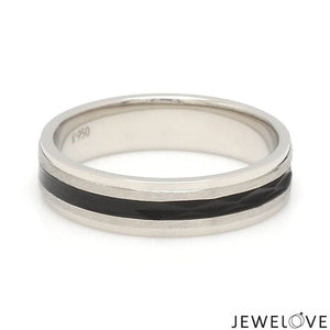 Jewelove™ Rings Platinum Couple Unisex Ring with Black Line Ceramic JL PT 1328