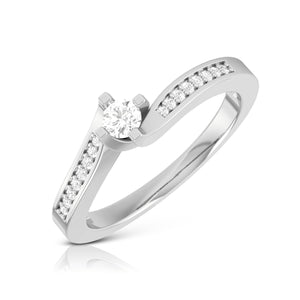 Jewelove™ Rings Platinum Diamond 10-Pointer Engagement Ring for Women JL PT R-61