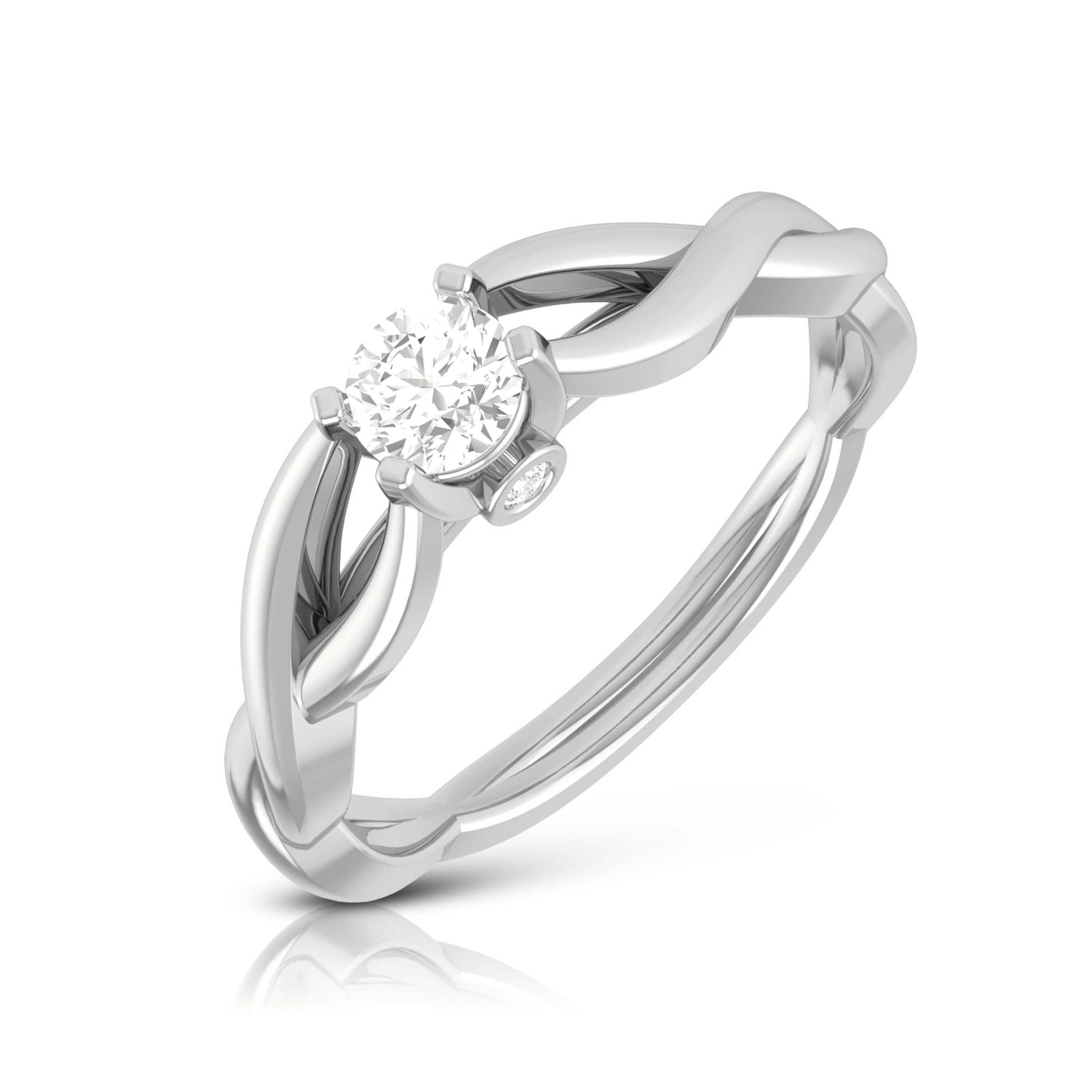 Jewelove™ Rings Platinum Diamond 25-Pointer Engagement Ring for Women JL PT R-63