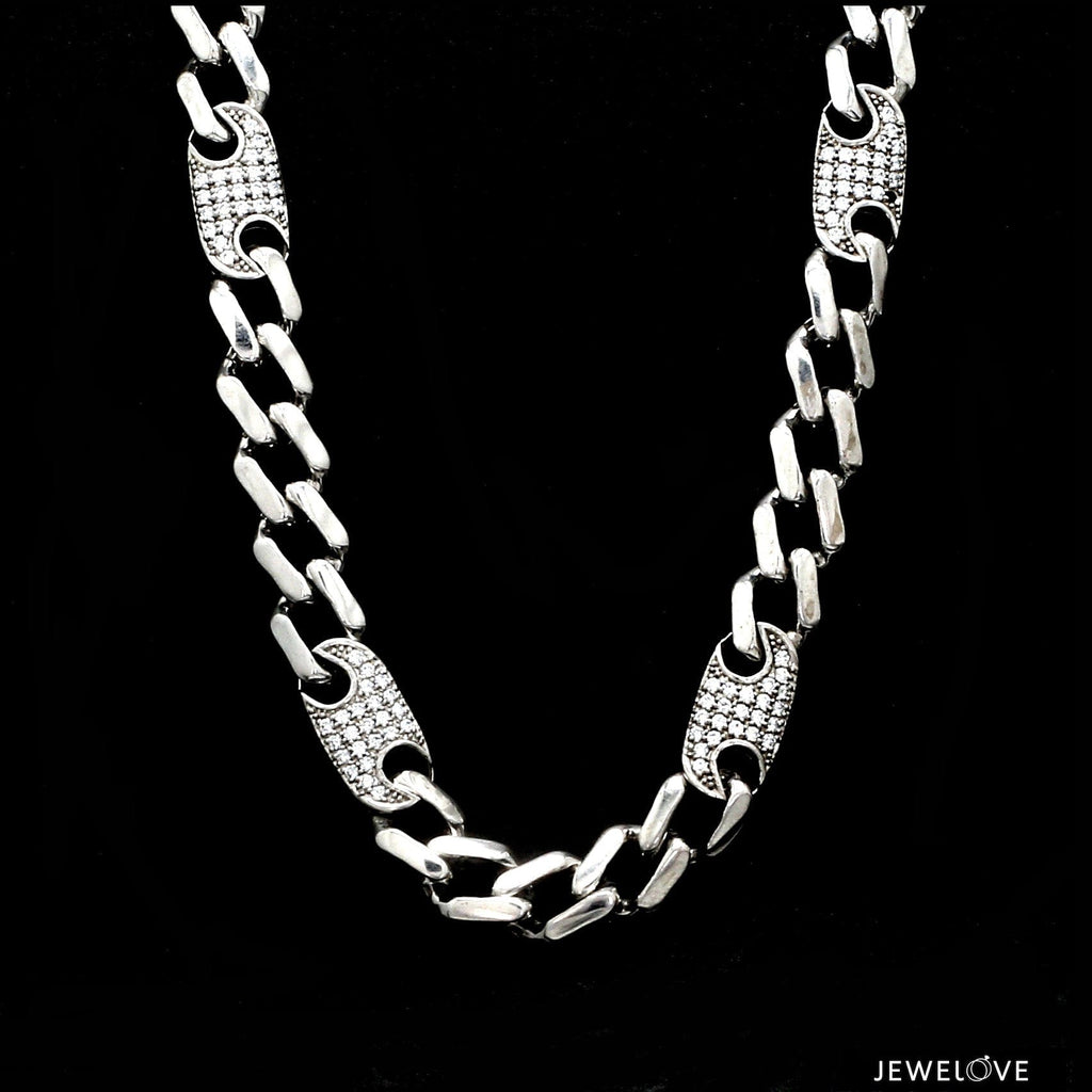 Jewelove™ Chains Platinum Diamond Chain for Men JL PT CH 1323