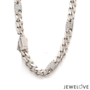 Jewelove™ Chains Platinum Diamond Chain for Men JL PT CH 1323