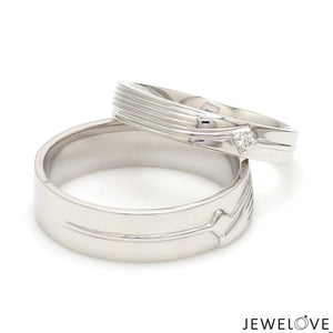 Jewelove™ Rings Platinum Diamond Couple Bands JL PT CB 134