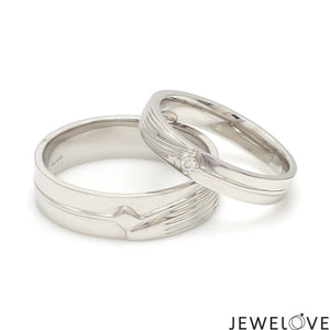 Jewelove™ Rings Platinum Diamond Couple Bands JL PT CB 134