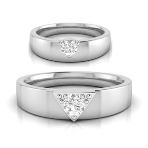 Jewelove™ Rings Both / J VS Platinum Diamond Couple Love Bands JL PT B-23