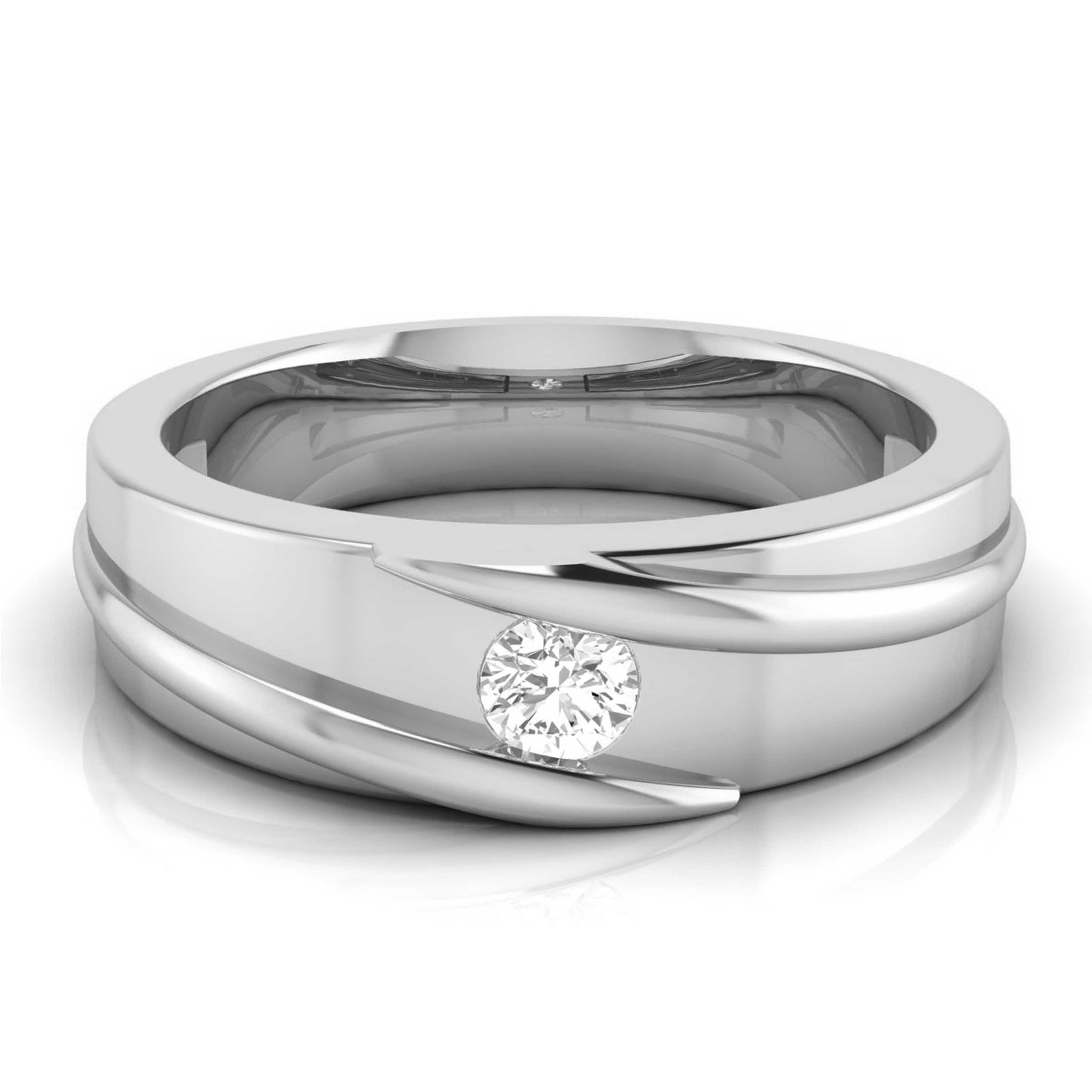 Jewelove™ Rings Platinum Diamond Couple Love Bands JL PT B-27