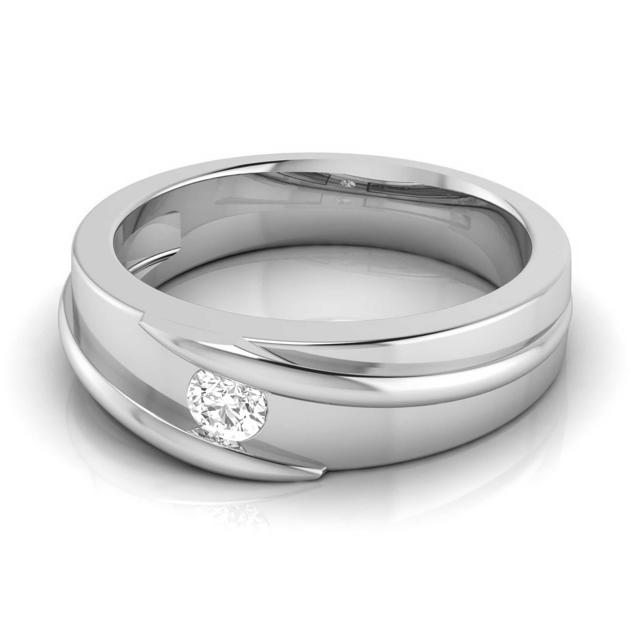 Jewelove™ Rings Platinum Diamond Couple Love Bands JL PT B-27