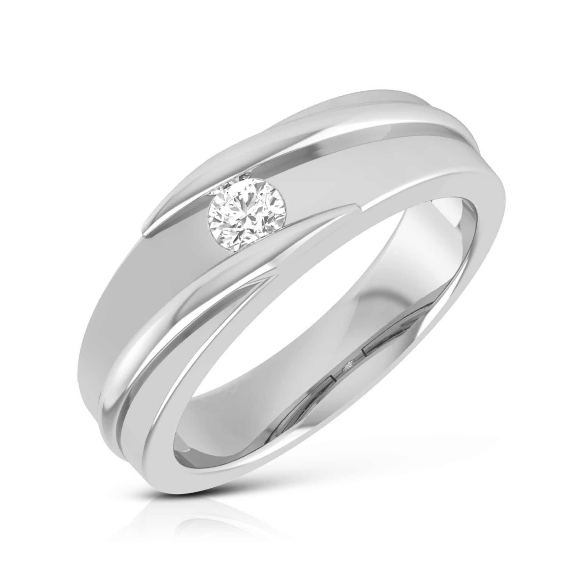 Jewelove™ Rings Platinum Diamond Couple Love Bands JL PT B-27