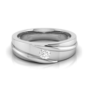 Jewelove™ Rings Men's Band only / J VS Platinum Diamond Couple Love Bands JL PT B-27