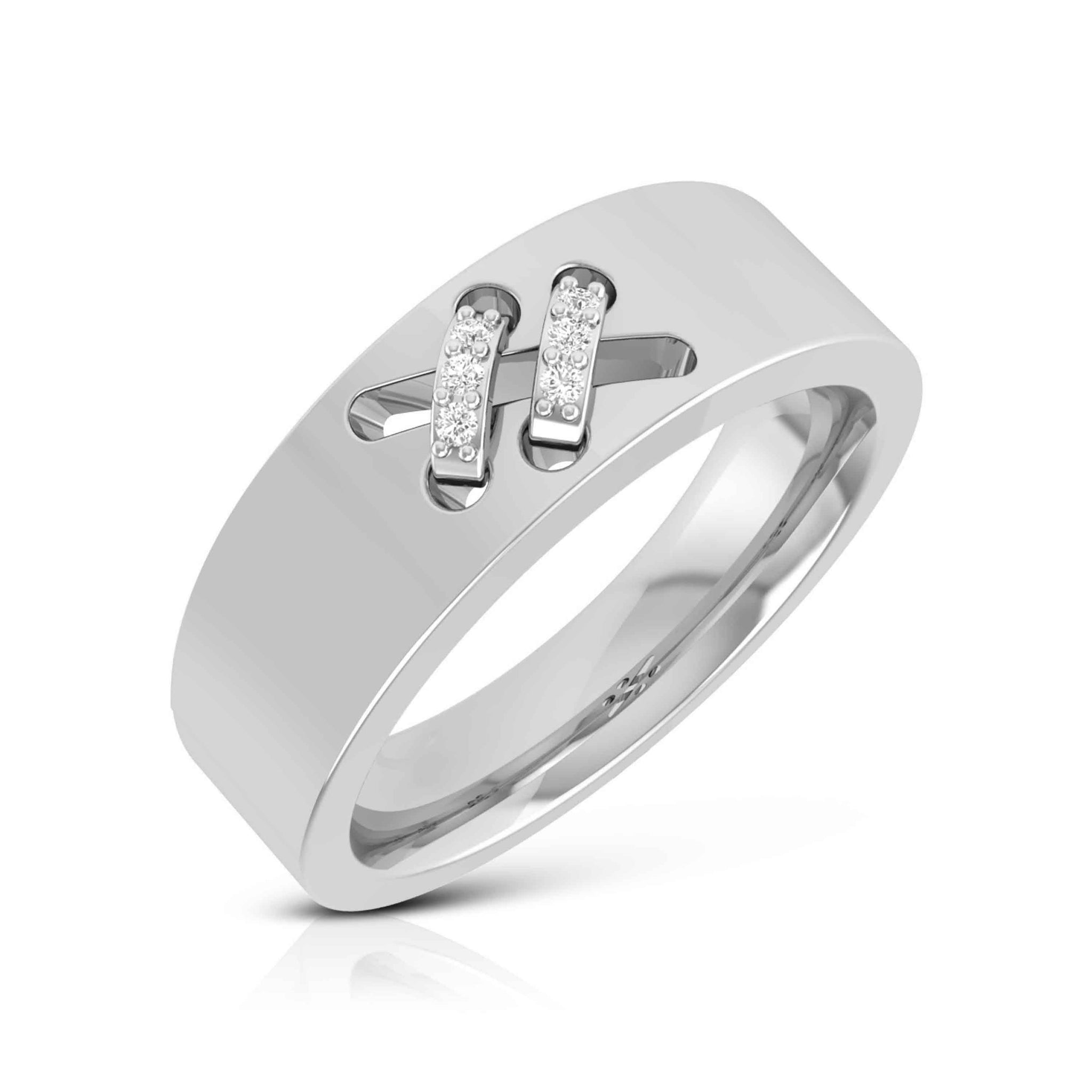 Jewelove™ Rings Platinum Diamond Couple Love Bands JL PT CB-1