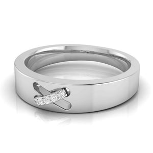 Jewelove™ Rings Platinum Diamond Couple Love Bands JL PT CB-1