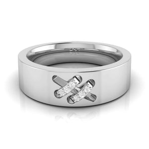 Jewelove™ Rings Platinum Diamond Couple Love Bands JL PT CB-1