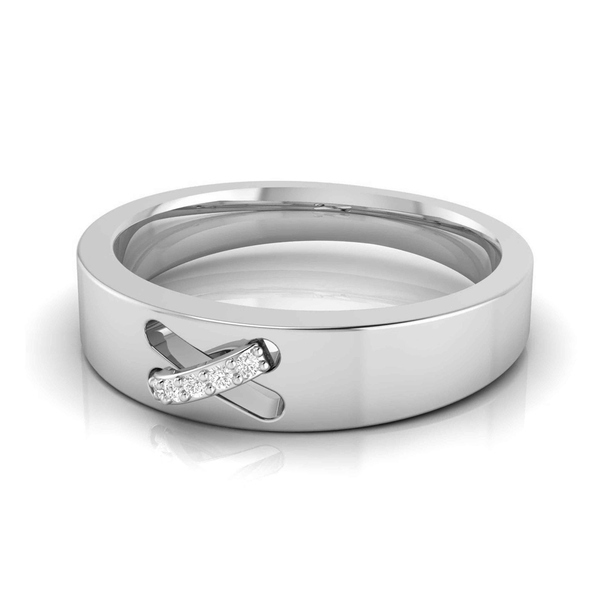 Jewelove™ Rings Platinum Diamond Couple Love Bands JL PT CB-1