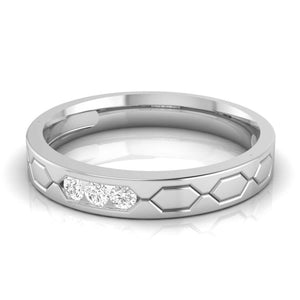 Jewelove™ Rings Platinum Diamond Couple Love Bands JL PT CB-3