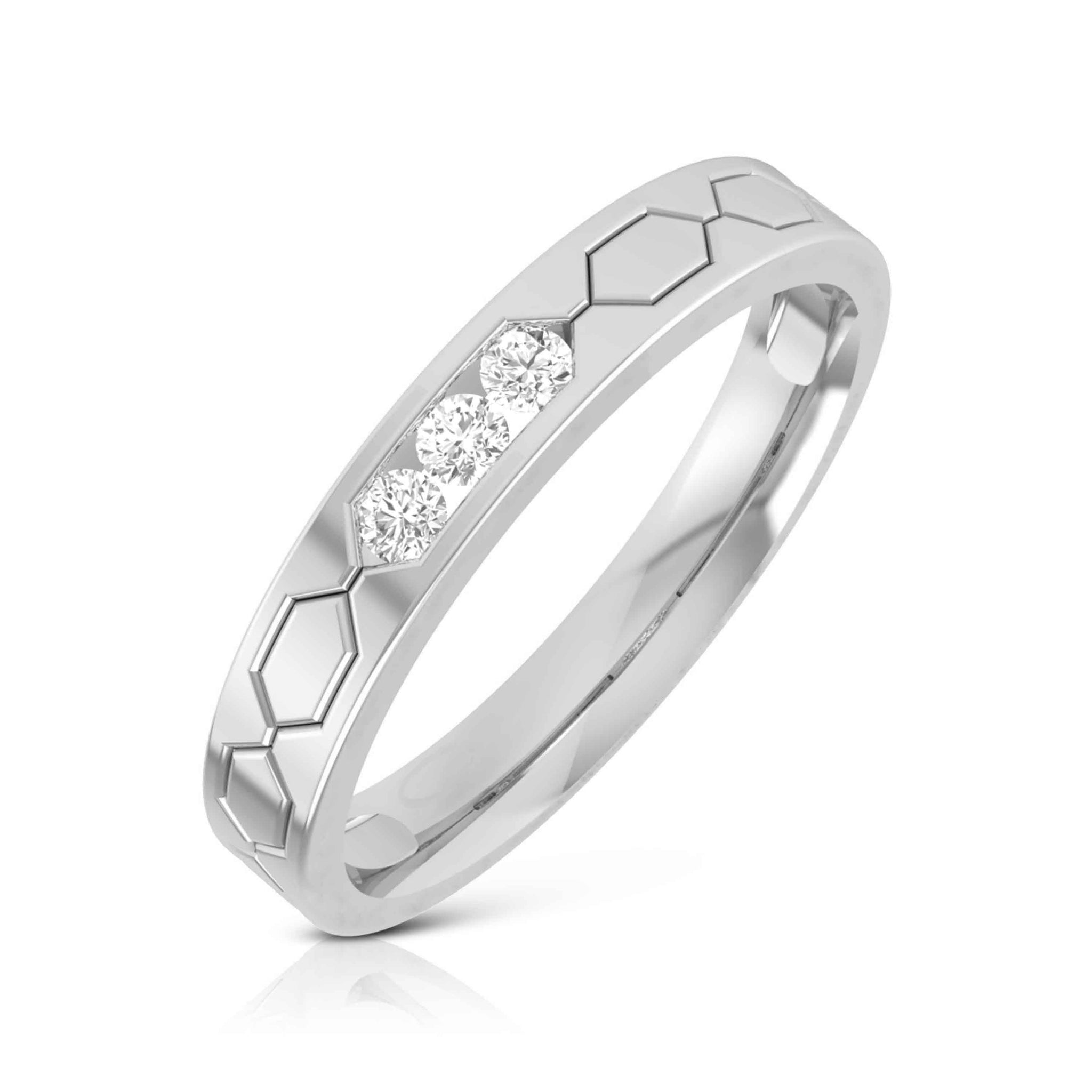 Jewelove™ Rings Platinum Diamond Couple Love Bands JL PT CB-3