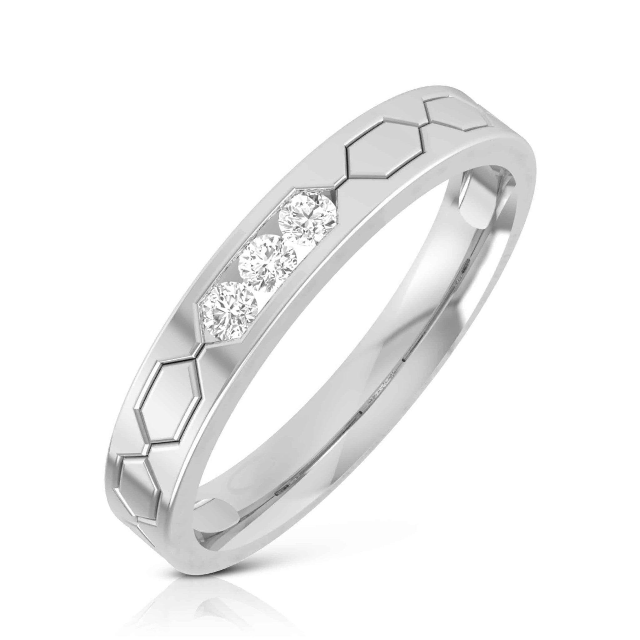 Jewelove™ Rings Platinum Diamond Couple Love Bands JL PT CB-3