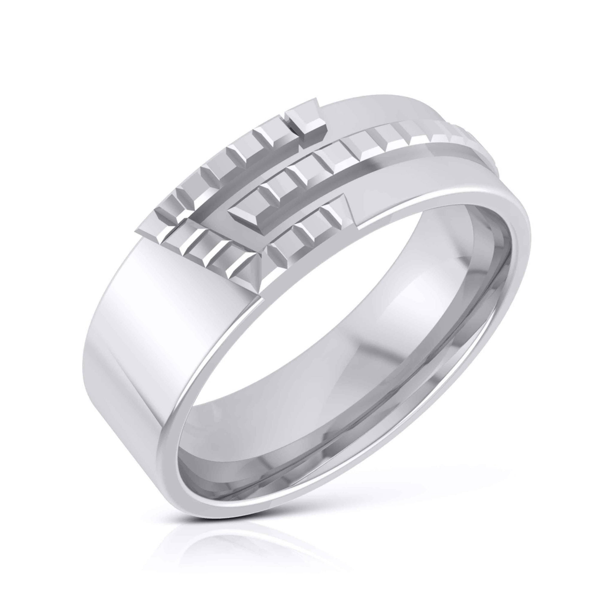 Jewelove™ Rings Platinum Diamond Couple Love Bands JL PT CB-6