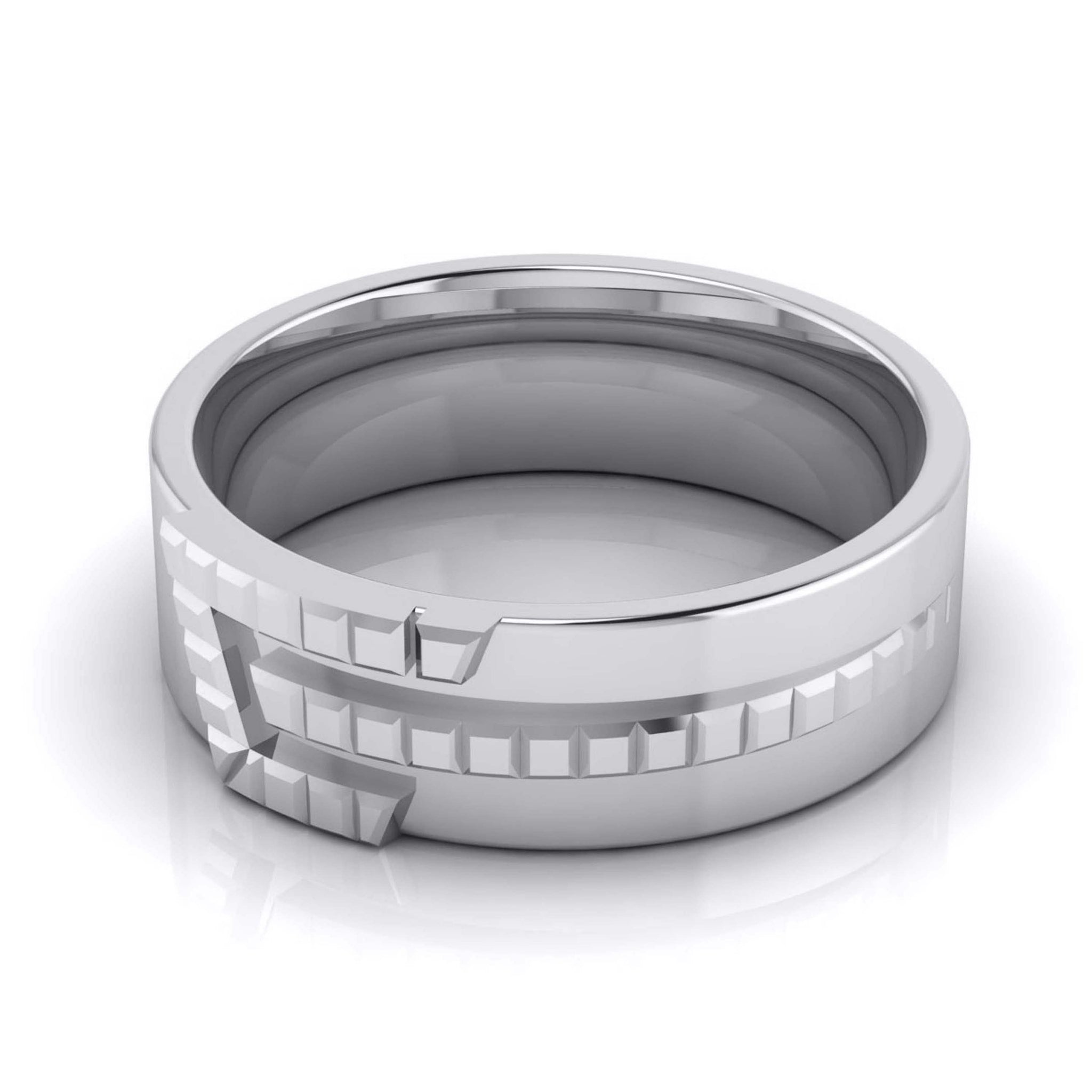 Jewelove™ Rings Platinum Diamond Couple Love Bands JL PT CB-6