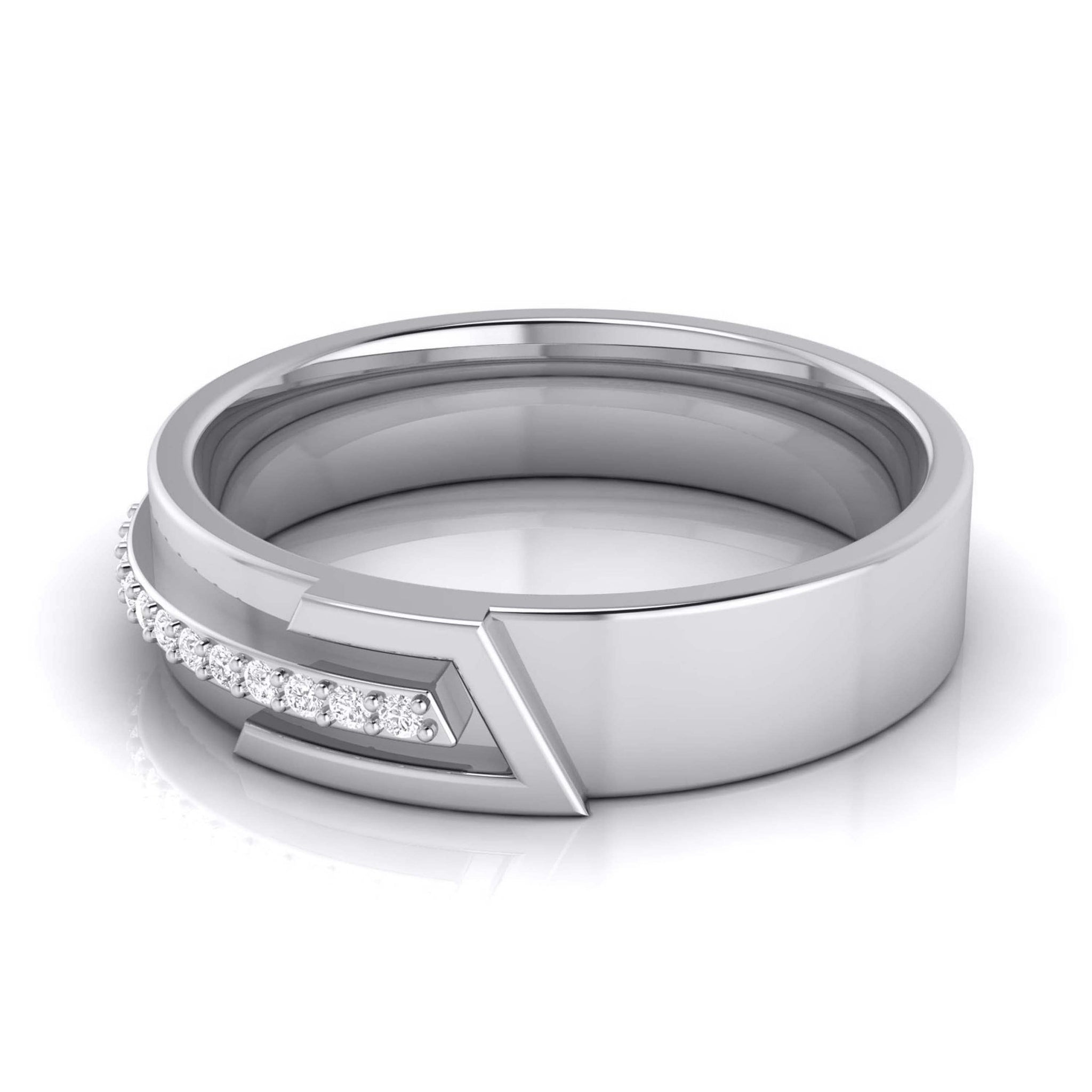 Jewelove™ Rings Platinum Diamond Couple Love Bands JL PT CB-6