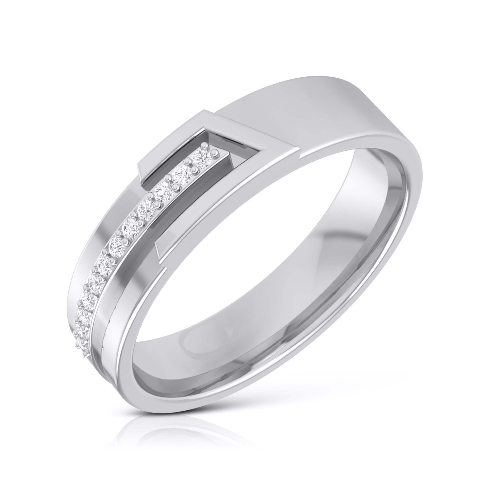 Jewelove™ Rings Platinum Diamond Couple Love Bands JL PT CB-6