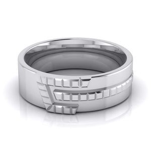 Jewelove™ Rings Both / SI IJ Platinum Diamond Couple Love Bands JL PT CB-6