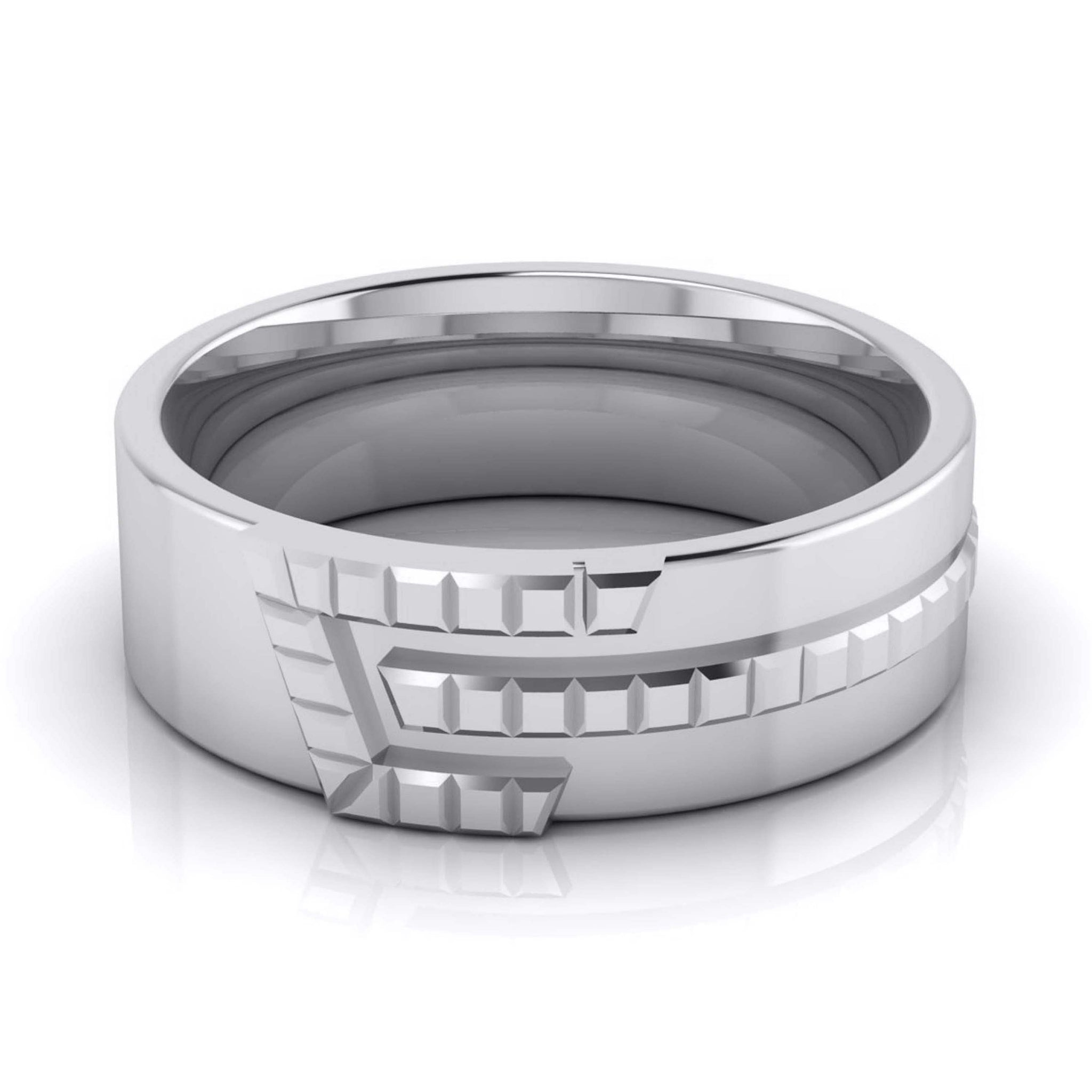 Jewelove™ Rings Men's Band only / SI IJ Platinum Diamond Couple Love Bands JL PT CB-6