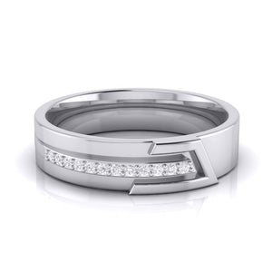 Jewelove™ Rings Women's Band only / SI IJ Platinum Diamond Couple Love Bands JL PT CB-6