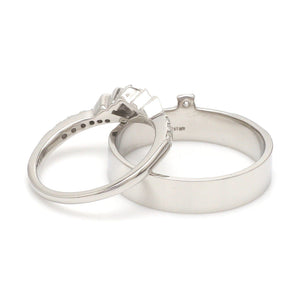 Jewelove™ Rings Platinum Diamond Couple Ring JL PT 1364