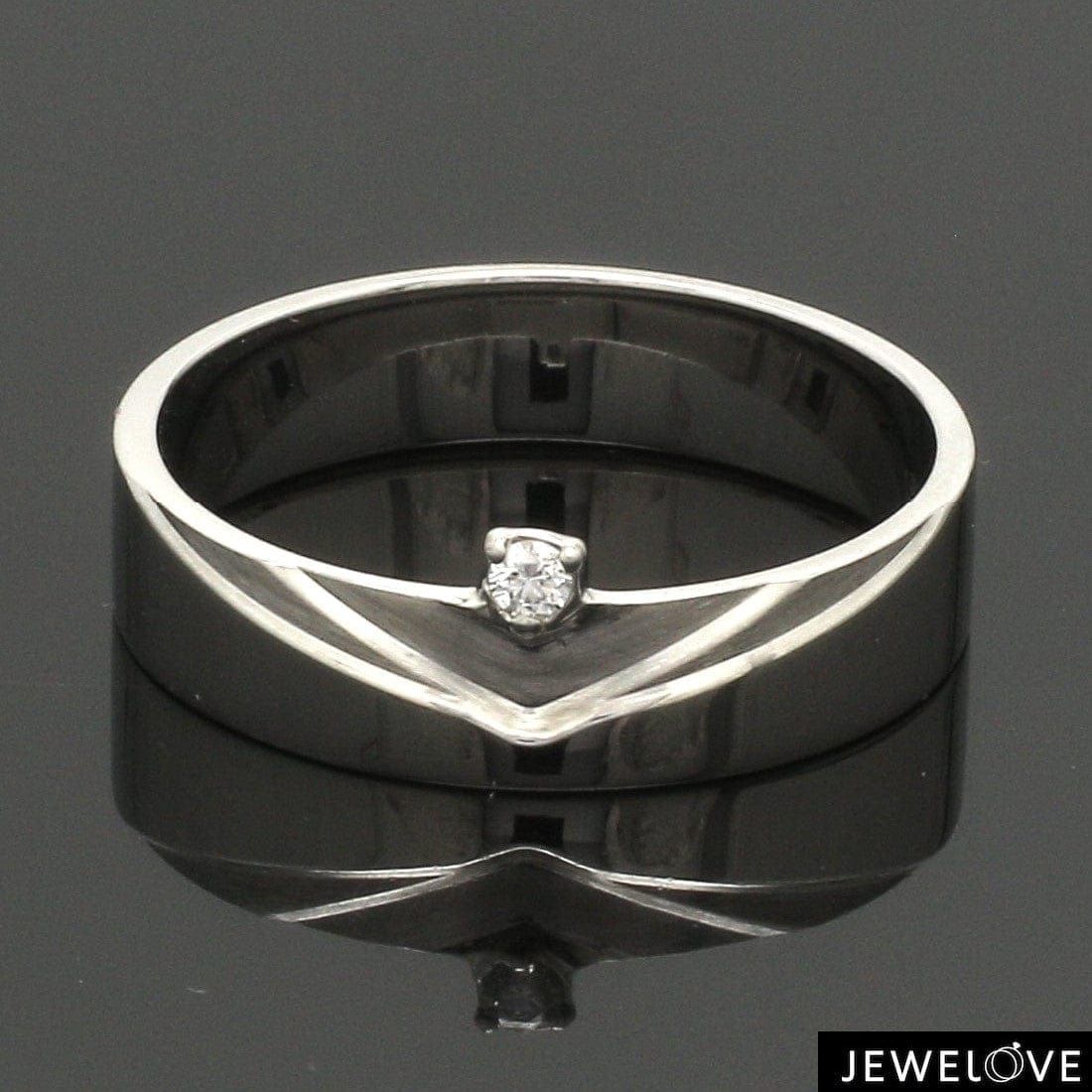 Jewelove™ Rings Men's Band only / SI IJ Platinum Diamond Couple Ring JL PT 1364