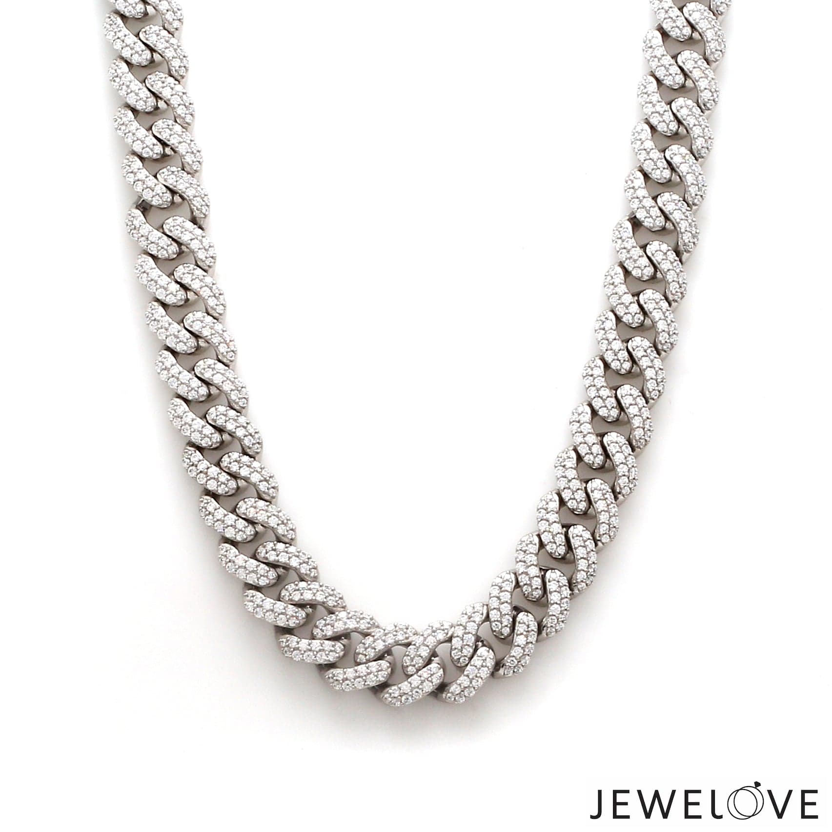 Jewelove™ Chains Platinum Diamond Cuban Chain for Men JL PT CH 1326