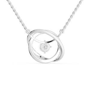 Jewelove™ Pendants Platinum Diamond Double Circle Pendant for Women JL PT P 1218