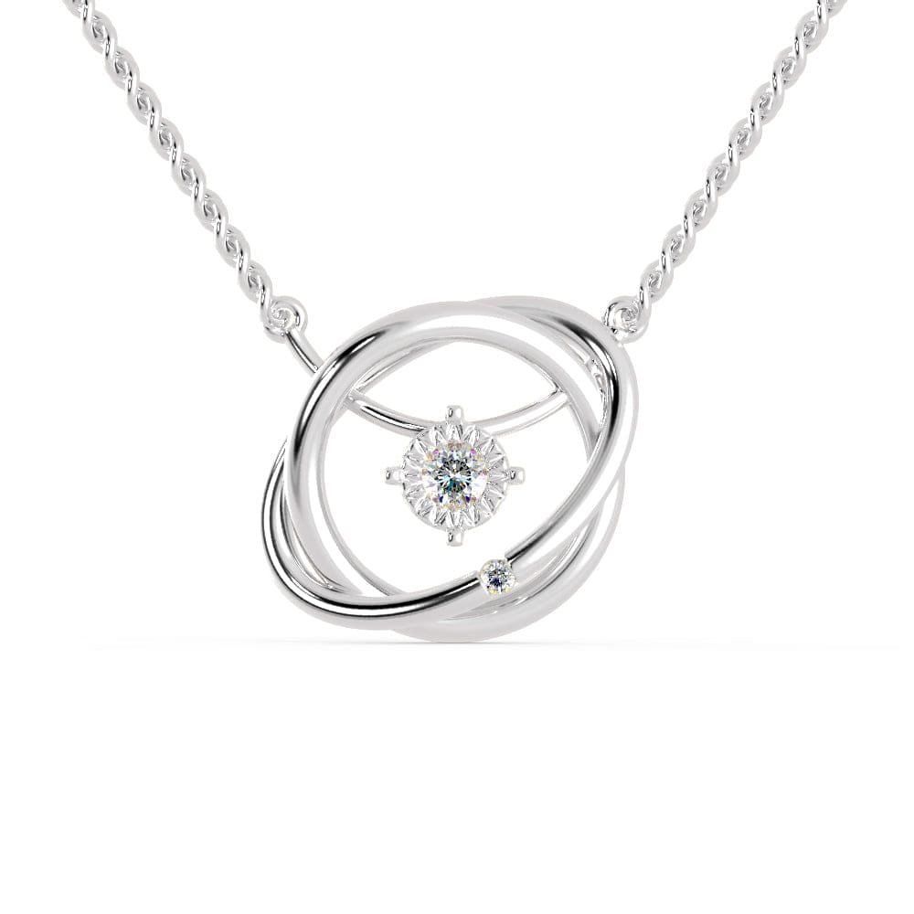 Jewelove™ Pendants SI IJ Platinum Diamond Double Circle Pendant for Women JL PT P 1218