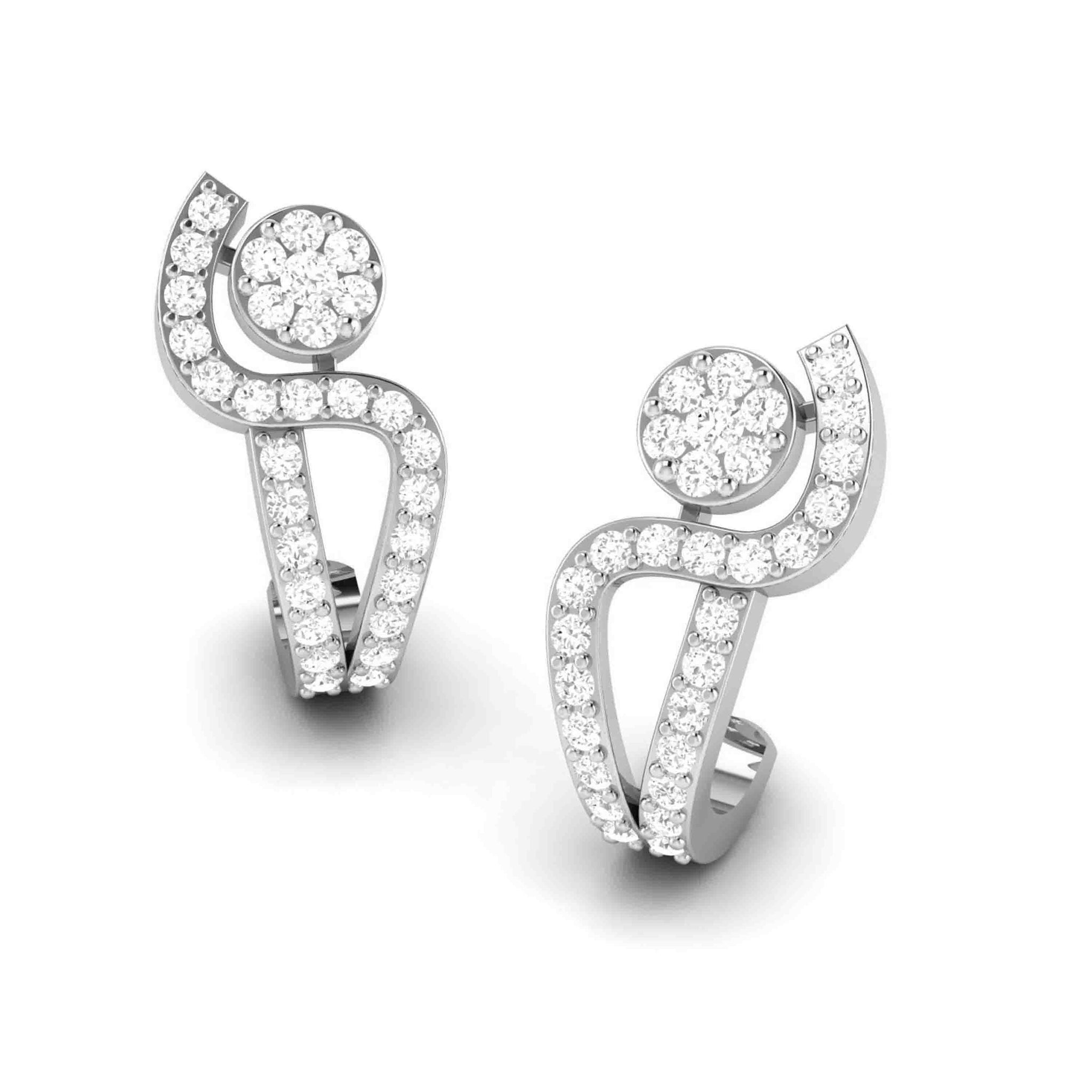 Jewelove™ Earrings Platinum & Diamond Earrings for Women JL PT E BL-04