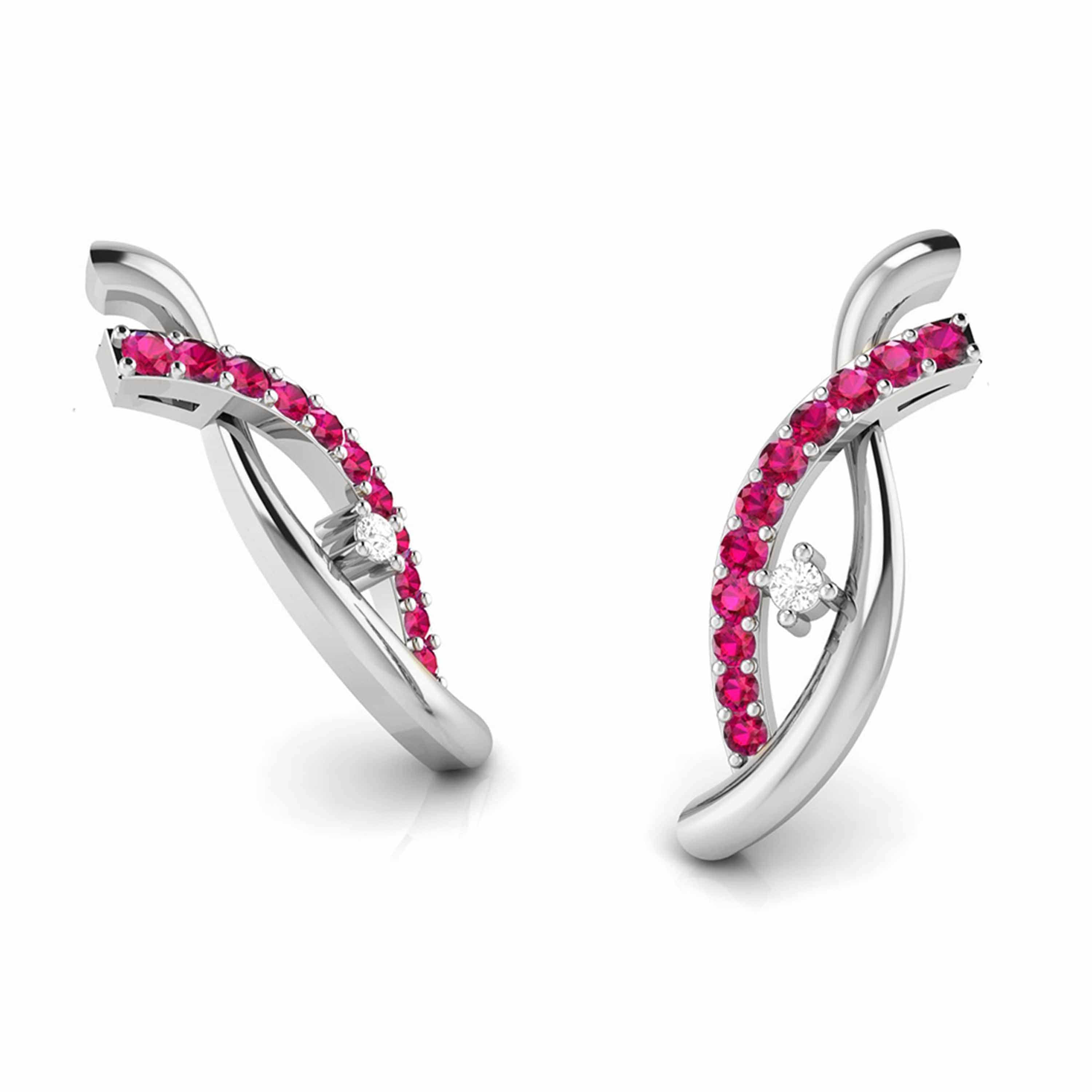 Stunning Art Diamond Hoop Earrings