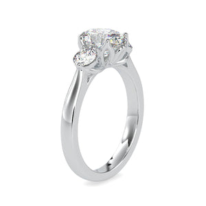 Jewelove™ Rings VVS GH / Women's Band only Platinum Diamond Halo Solitaire Engagement Ring JL PT 0189