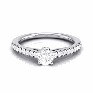 Jewelove™ Rings Platinum Diamond Halo Solitaire Engagement Ring JL PT R-55