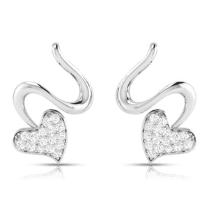 Jewelove™ Earrings Platinum Diamond Heart Earrings for Women JL PT E BT 41-G