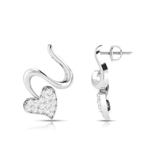 Jewelove™ Earrings Platinum Diamond Heart Earrings for Women JL PT E BT 41-G