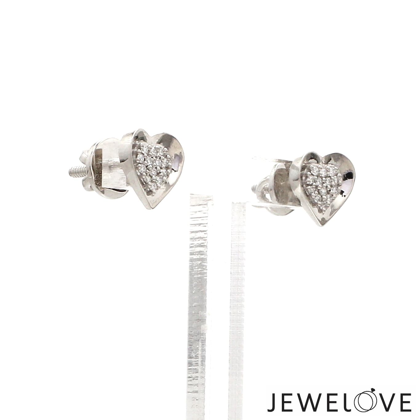 Jewelove™ Earrings Platinum Diamond Heart Earrings JL PT E 326