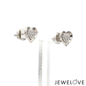 Jewelove™ Earrings Platinum Diamond Heart Earrings JL PT E 326