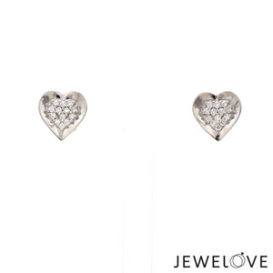 Jewelove™ Earrings Platinum Diamond Heart Earrings JL PT E 326