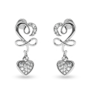 Jewelove™ Earrings SI IJ Platinum Diamond Heart Earrings JL PT E LC804