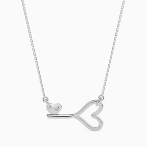 Jewelove™ Pendants Platinum Diamond Heart Key Pendant for Women JL PT P 18008