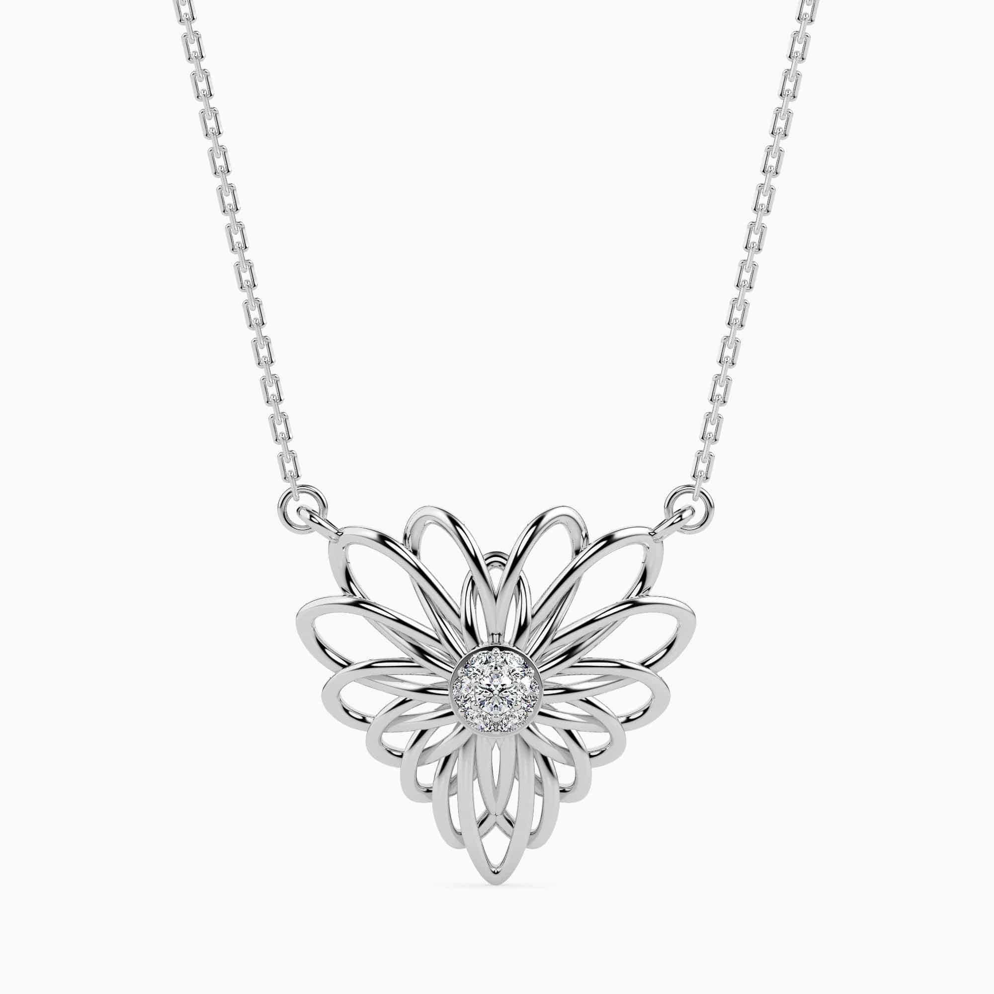 Diamond Daisy Necklace Hallmarked Rose Gold | eBay