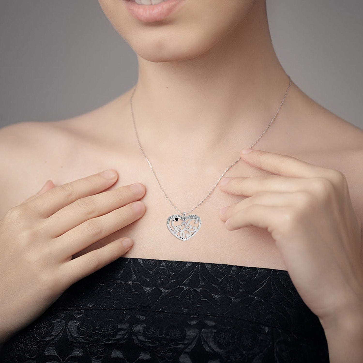 Jewelove™ Pendants Platinum Diamond Heart Pendant for Women JL PT P LC910