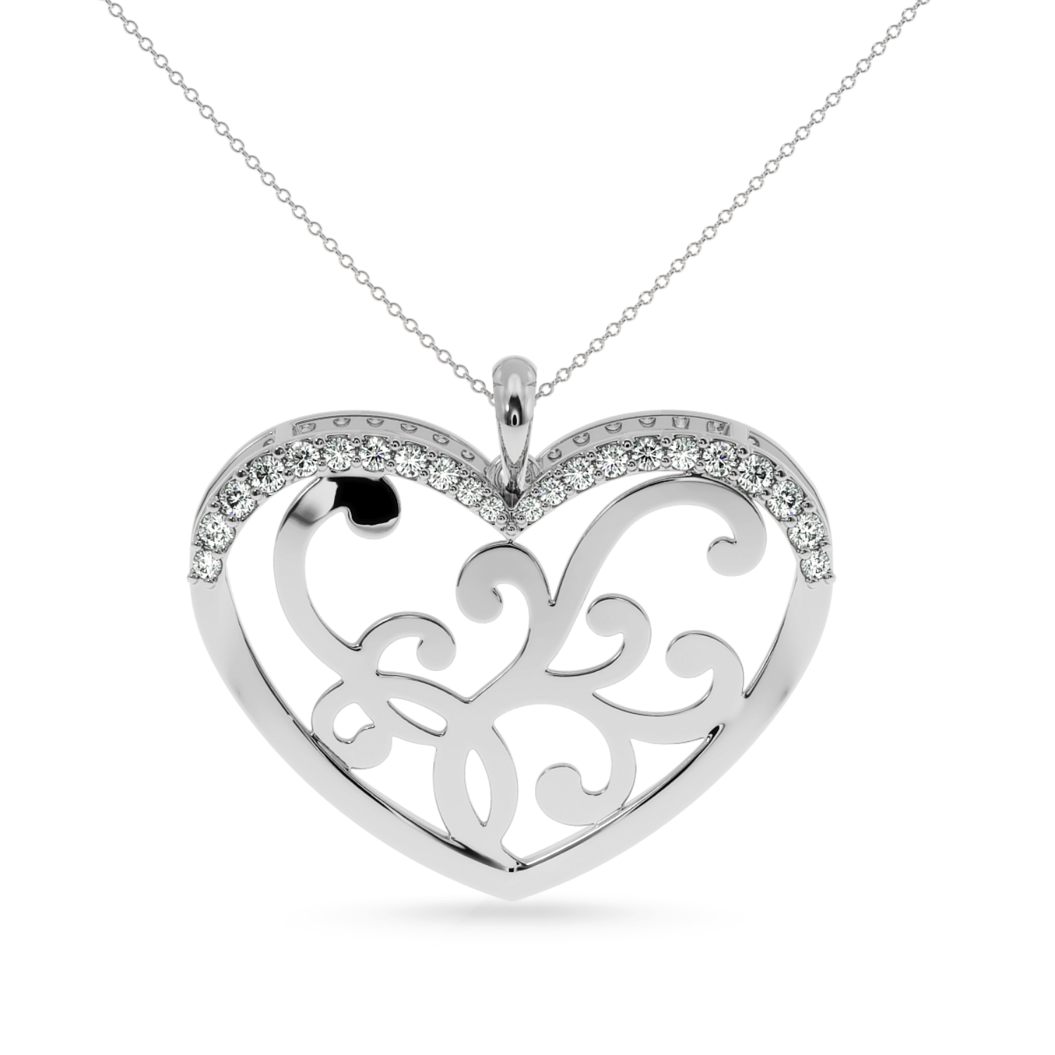 Jewelove™ Pendants SI IJ Platinum Diamond Heart Pendant for Women JL PT P LC910