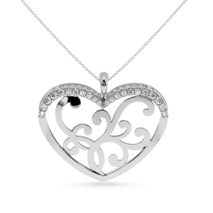 Jewelove™ Pendants SI IJ Platinum Diamond Heart Pendant for Women JL PT P LC910